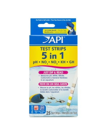 API 5 in 1 Aquarium Test Strips - 25 strips