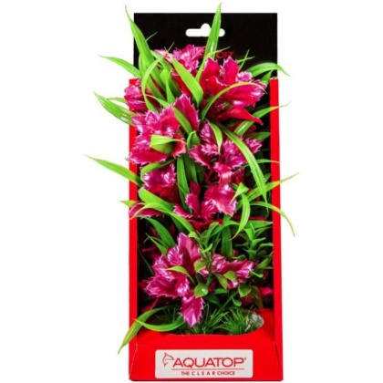 Aquatop Vibrant Passion Aquarium Plant Rose - 10" tall