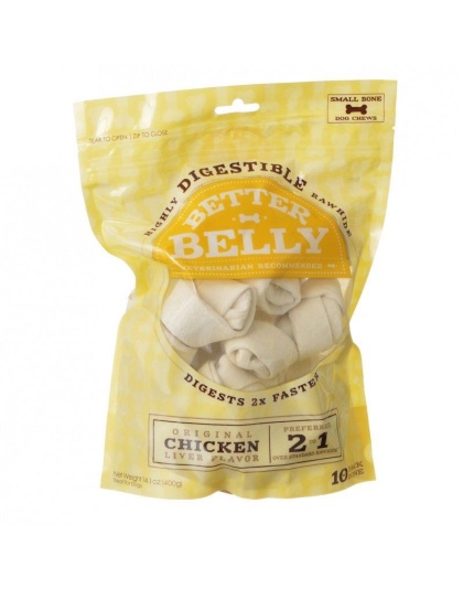 Better Belly Rawhide Chicken Liver Bones - Small - 10 Count