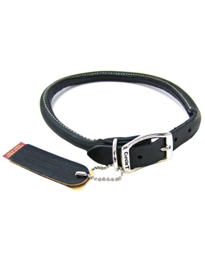 Circle T Pet Leather Round Collar - Black - 20" Neck