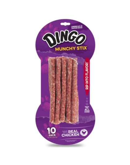 Dingo Muchy Stix Chicken & Munchy Rawhide Chew - 10 Pack