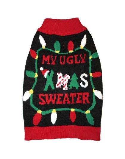 Fashion Pet Black Ugly XMAS Dog Sweater - Large