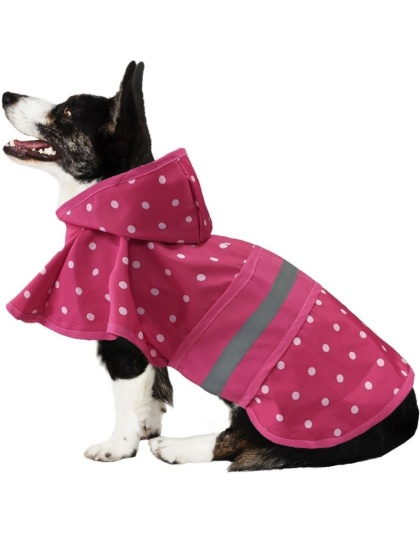 Fashion Pet Polka Dot Dog Raincoat Pink - Large