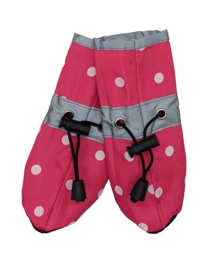 Fashion Pet Polka Dog Dog Rainboots Pink - Medium