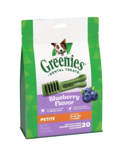 Greenies Petite Dental Dog Treats Blueberry - 20 count