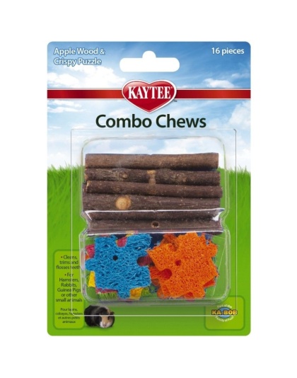 Kaytee Combo Chews Apple Wood & Crispy Puzzle - 16 Pieces