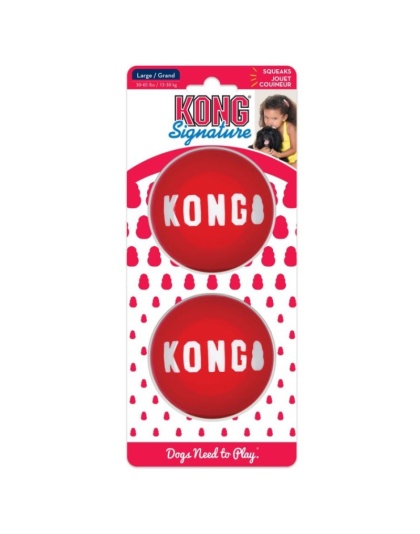 KONG Signature Ball Dog Toy Large - 2 count