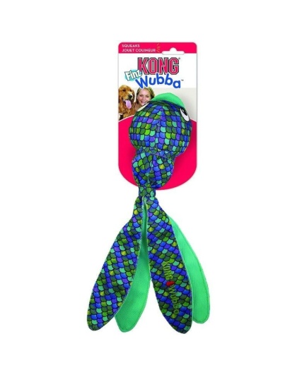 KONG Wubba Finz Blue Dog Toy - Small - 1 count