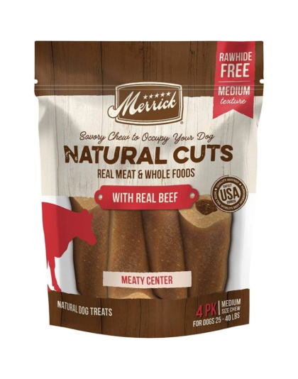 Merrick Natural Cut Beef Chew Treats Medium - 4 count