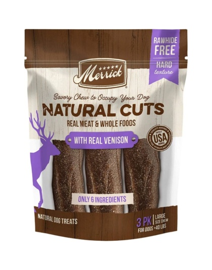 Merrick Natural Cut Venison Chew Treats Large - 3 count