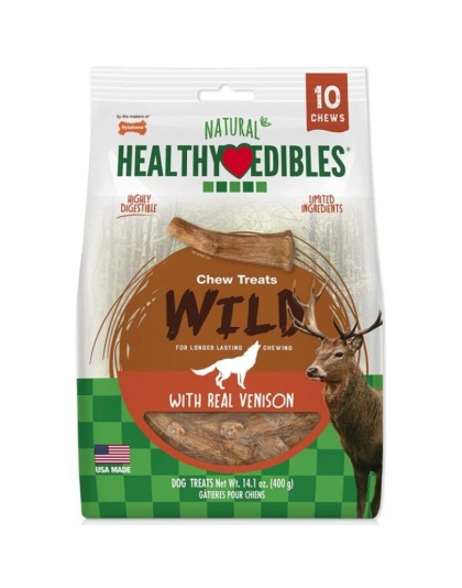 Nylabone Healthy Edibles Wild Antler Chews - Venison - Medium - 10 Pack