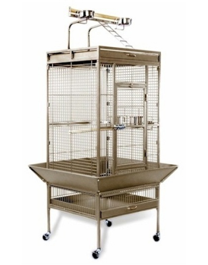 Medium Wrought Iron Select Bird Cage - Pewter