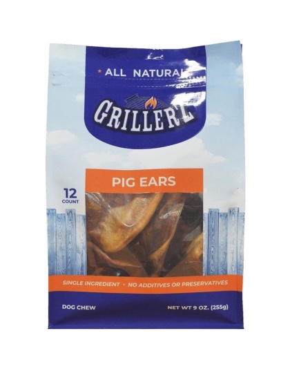 Grillerz Pig Ears Dog Treat - 12 count