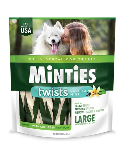 Sergeants Minties Twists Dental Treats Large - 24 oz