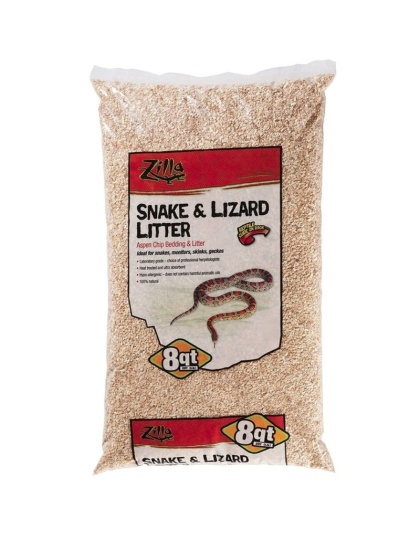 Zilla Lizard Litter - Aspen Chip Bedding & Lutter - 8 Quarts