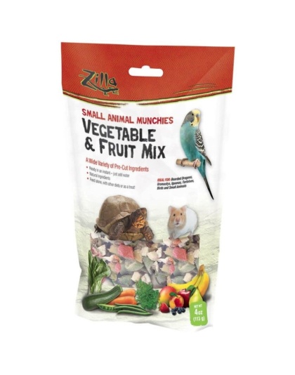 Zilla Small Animal Munchies - Vegetable & Fruit Mix - 4 oz