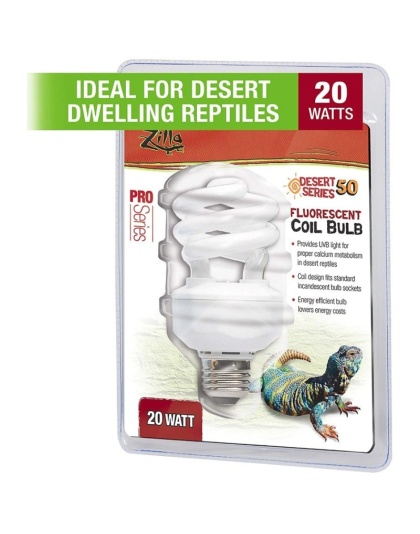 Zilla Desert UVB Coil Bulb - 20 Watts