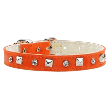 "Just the Basics" Crystal and Pyramid Collars Orange 10