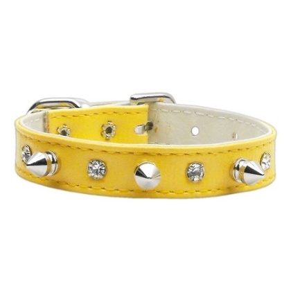 "Just the Basics" Crystal and Spike Collars Yellow 10