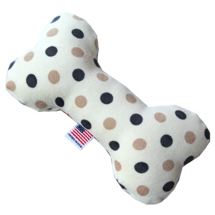 6" Plush Bone Dog Toy Beach Dots