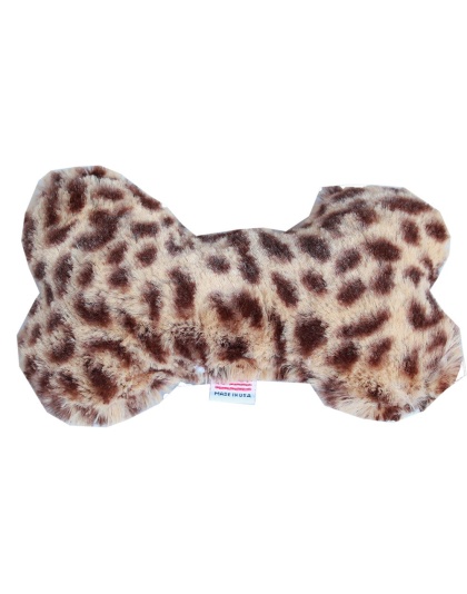 6" Plush Bone Dog Toy Cheetah