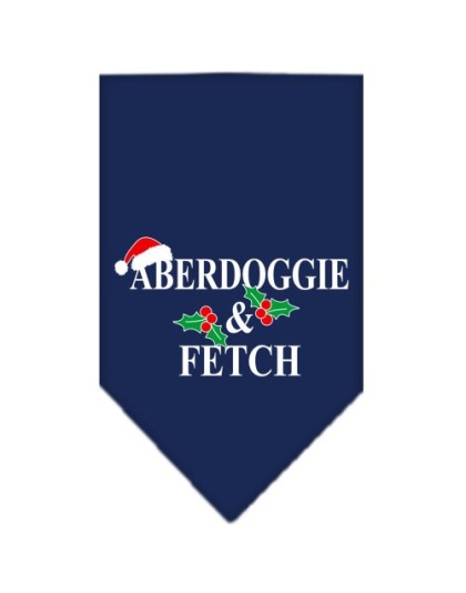 Aberdoggie Christmas Screen Print Bandana Navy Blue large