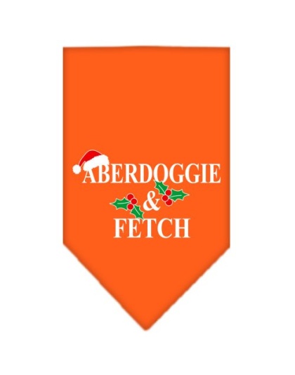 Aberdoggie Christmas Screen Print Bandana Orange Large