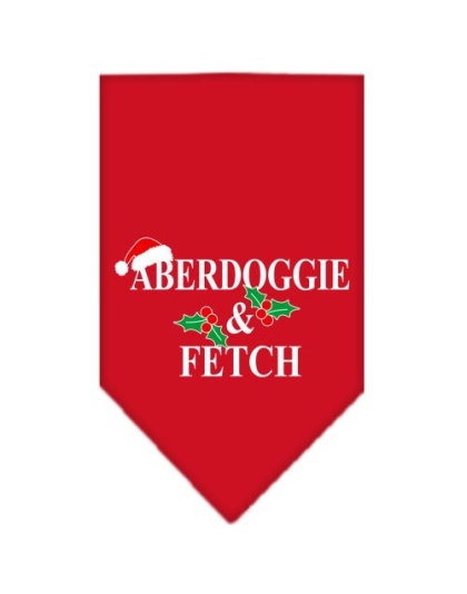 Aberdoggie Christmas Screen Print Bandana Red Large