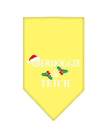 Aberdoggie Christmas Screen Print Bandana Yellow Large