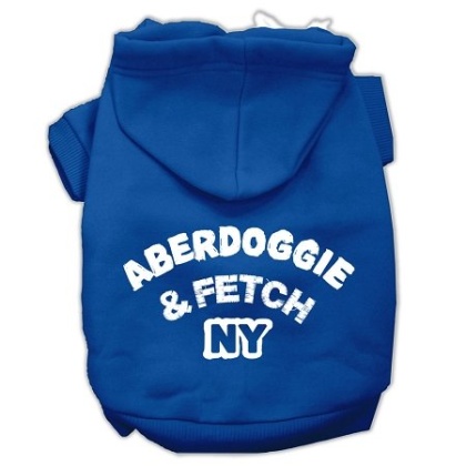 Aberdoggie NY Screenprint Pet Hoodies Blue Size Lg