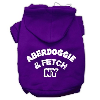 Aberdoggie NY Screenprint Pet Hoodies Purple Size Lg