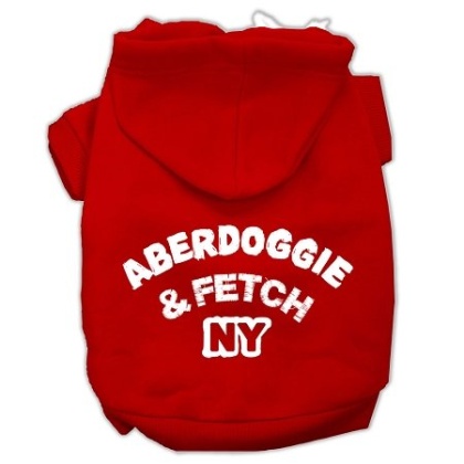 Aberdoggie NY Screenprint Pet Hoodies Red Size Lg