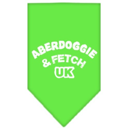 Aberdoggie UK Screen Print Bandana Lime Green Large