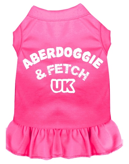 Aberdoggie UK Screen Print Dress Bright Pink 4X (22)