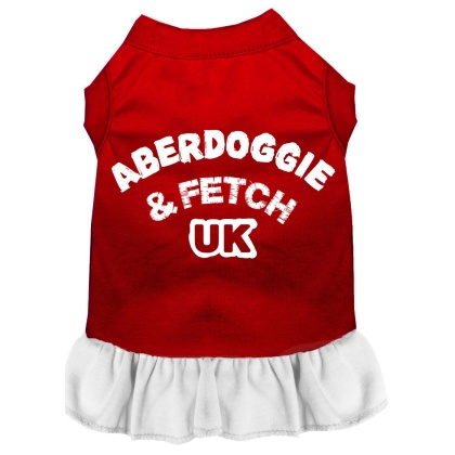 Aberdoggie UK Screen Print Dress Red with White Lg