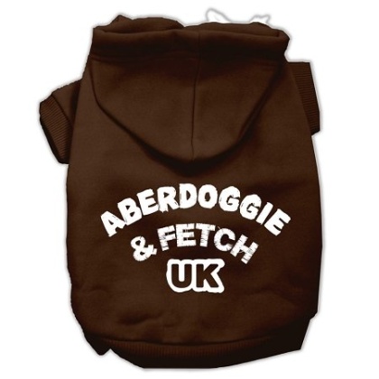 Aberdoggie UK Screenprint Pet Hoodies Brown Size Lg