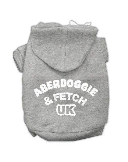 Aberdoggie UK Screenprint Pet Hoodies Grey Size Lg