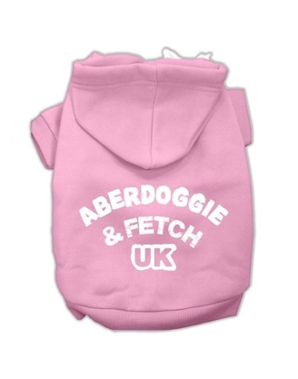 Aberdoggie UK Screenprint Pet Hoodies Light Pink Size Lg