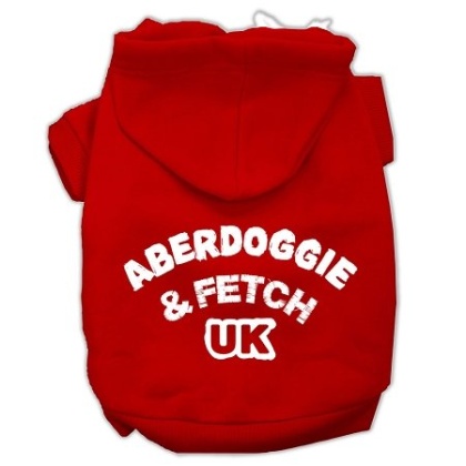 Aberdoggie UK Screenprint Pet Hoodies Red Size Lg