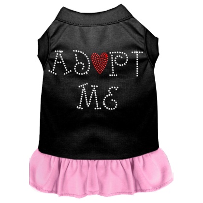 Adopt Me Rhinestone Dresses Black with Light Pink Lg