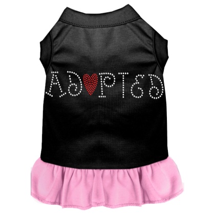 Adopted Rhinestone Dresses Black with Light Pink Lg