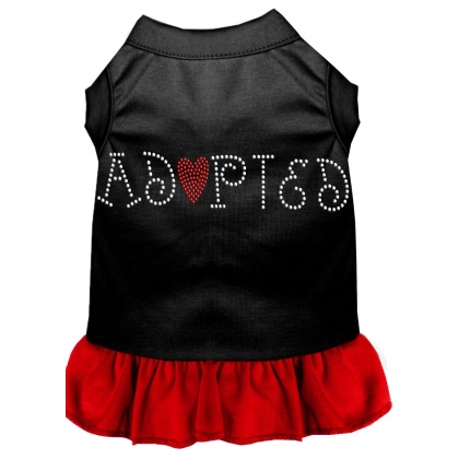 Adopted Rhinestone Dresses Black with Red Lg