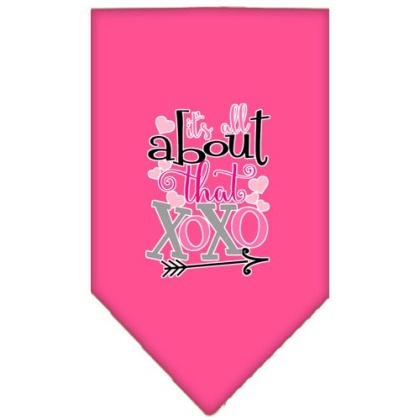 All About that XOXO Screen Print Bandana Bright Pink Large