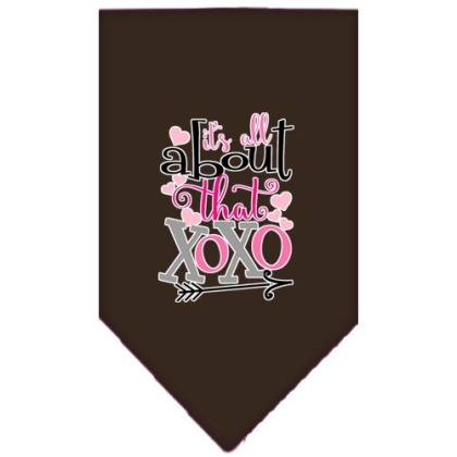 All About that XOXO Screen Print Bandana Cocoa Large