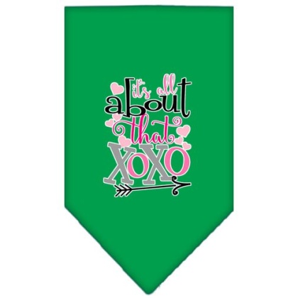 All About that XOXO Screen Print Bandana Emerald Green Large