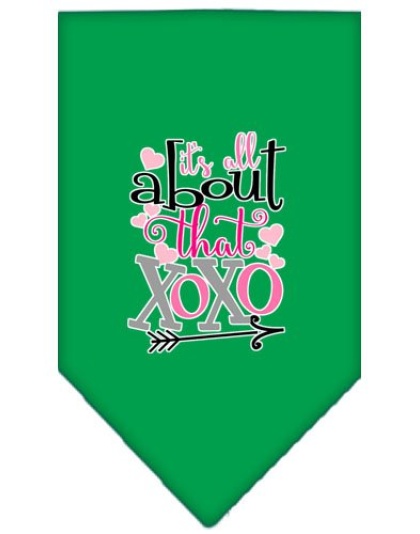 All About that XOXO Screen Print Bandana Emerald Green Large