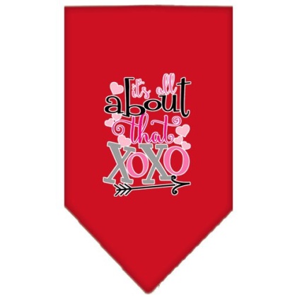 All About that XOXO Screen Print Bandana Red Large