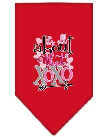 All About that XOXO Screen Print Bandana Red Large