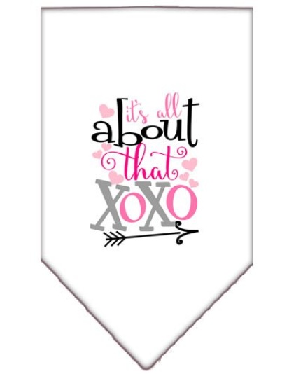 All About that XOXO Screen Print Bandana White Large