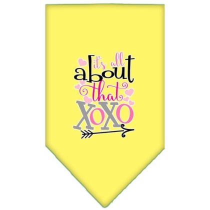 All About that XOXO Screen Print Bandana Yellow Large